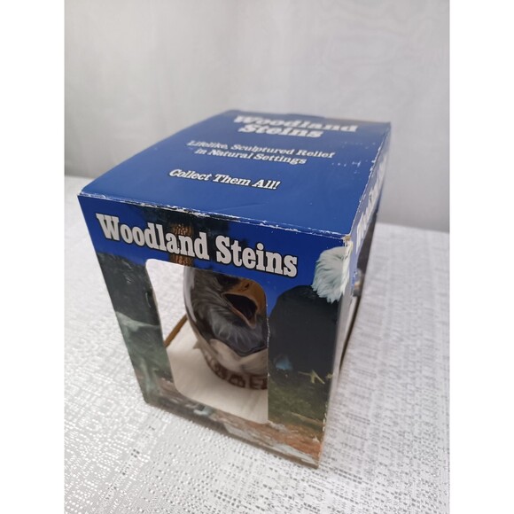 Bald Eagle Stein Woodlands Series In Original Box Forest Artwork With Eagles - Picture 3 of 12